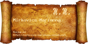 Mirkovics Marianna névjegykártya